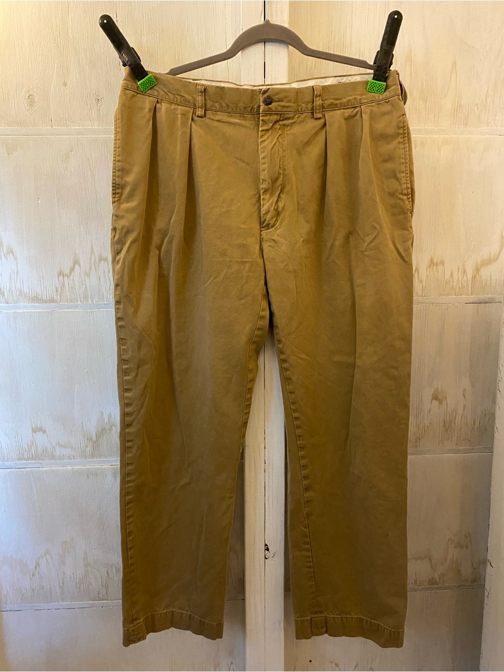 Polo by Ralph Lauren Tan Pleated Chino Pants 36 x 30 Vintage Y2K Preppy